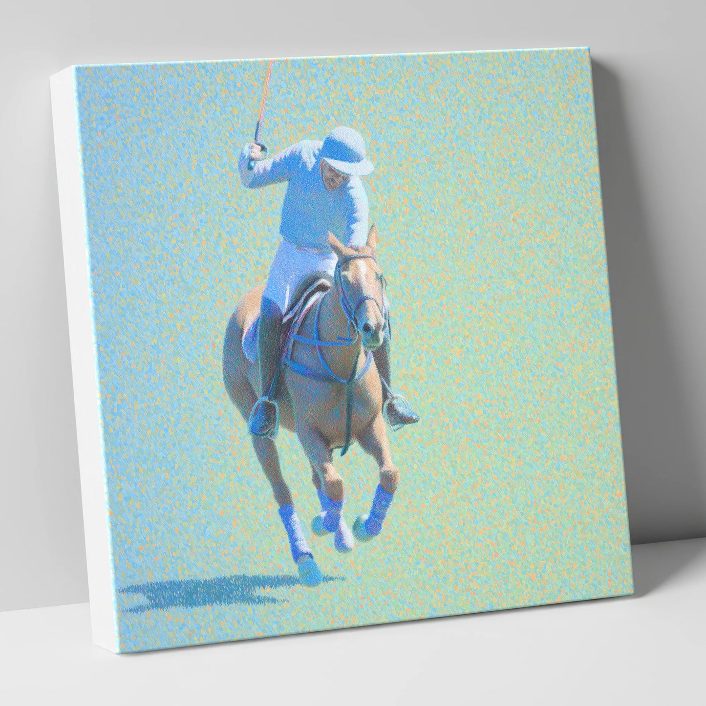 The Shimmering Chukka polo horse canvas wall art