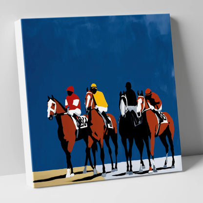 Bold Silks Under Blue racing horse canvas wall art