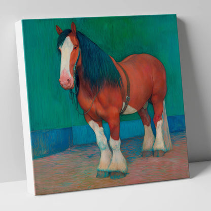 Vibrant Heavy Horse horse breed canvas wall art