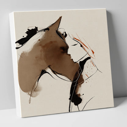 Silent Connection horse & rider canvas wall art