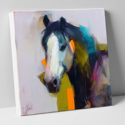 Contemporary Blaze Portrait horse portrait canvas wall art