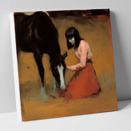 Quiet Communion horse & rider canvas wall art