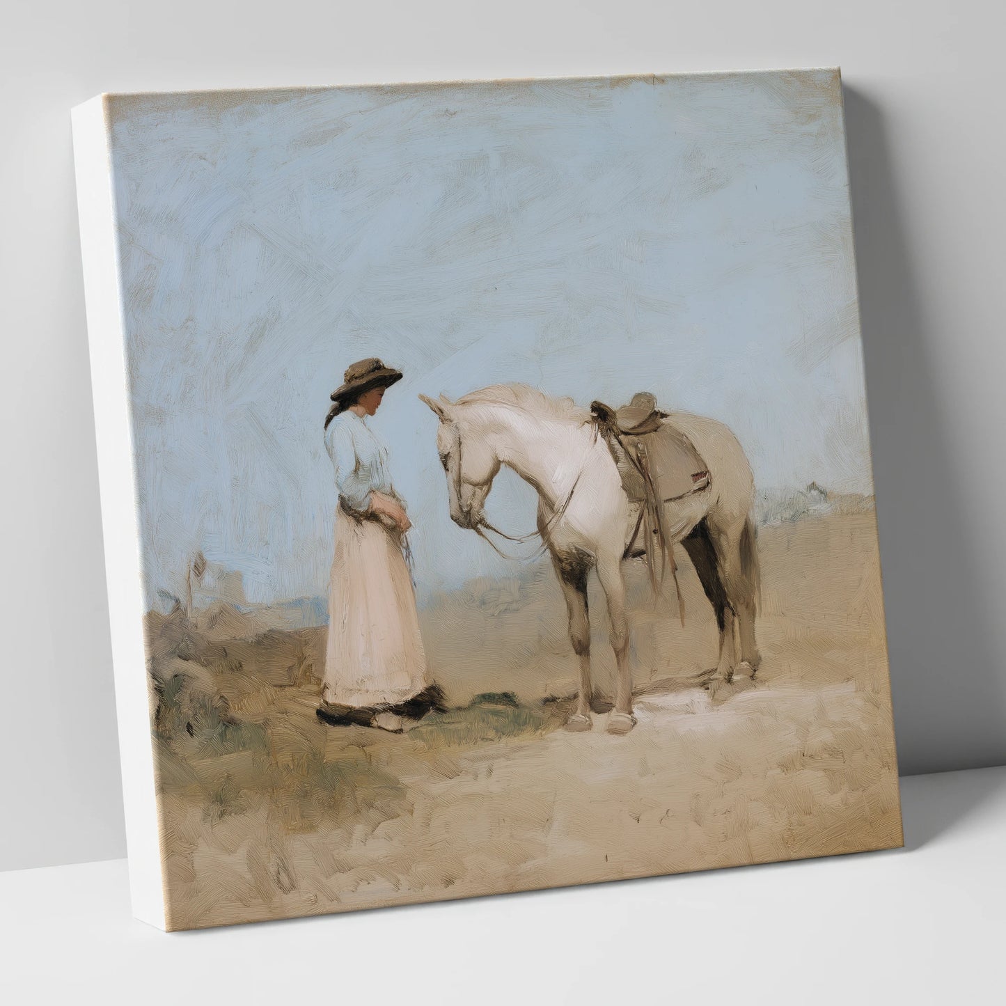 The Unspoken Bond horse & rider canvas wall art