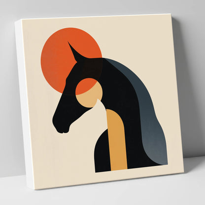 Geometric Equine Harmony horse & rider canvas wall art
