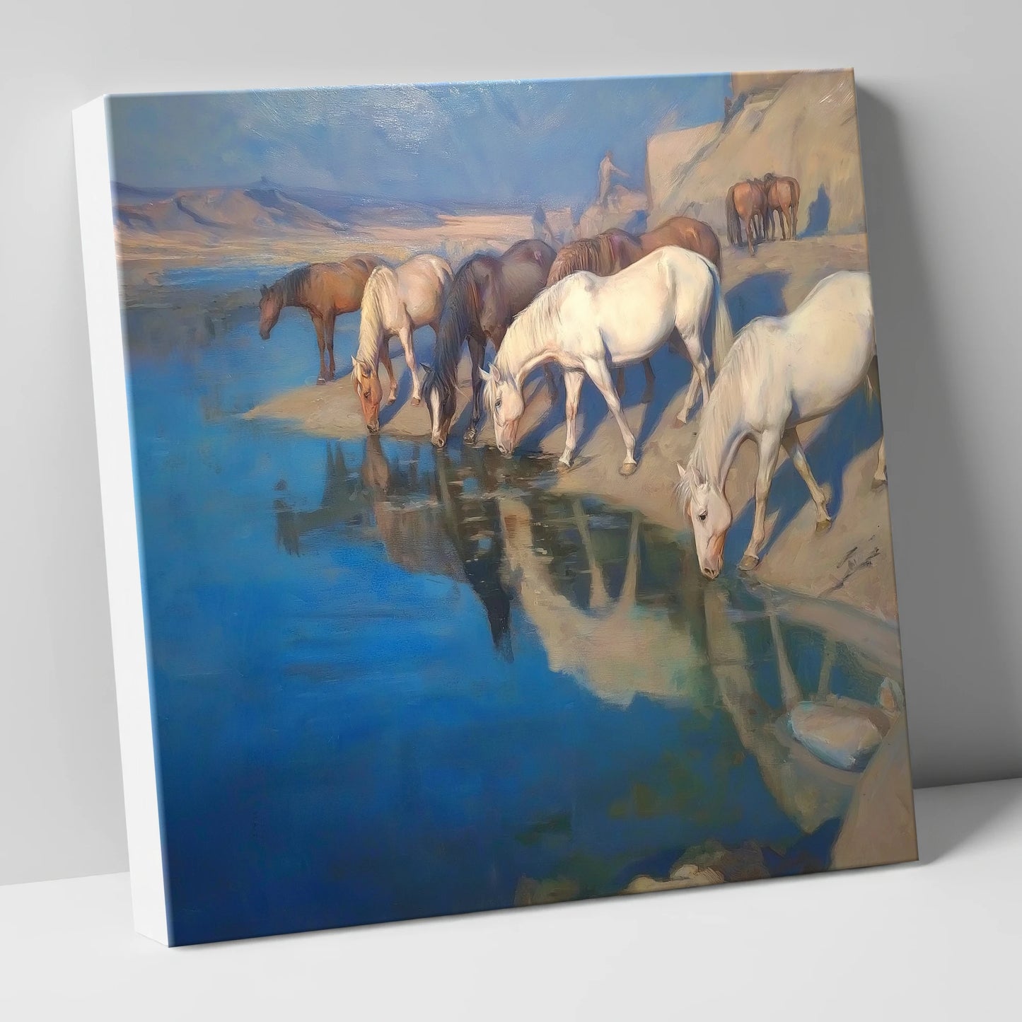 Oasis Reflections wild horses canvas wall art