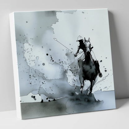 Out of the Mist polo horse canvas wall art
