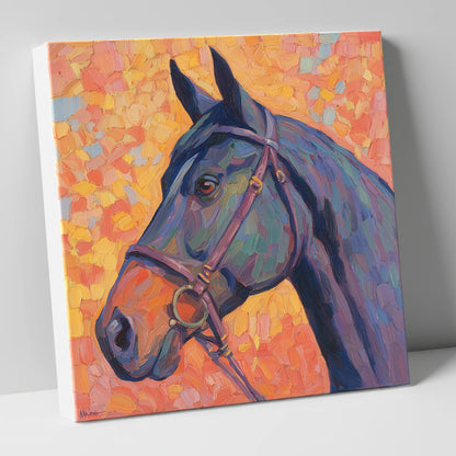 Radiant Equine Profile horse portrait canvas wall art