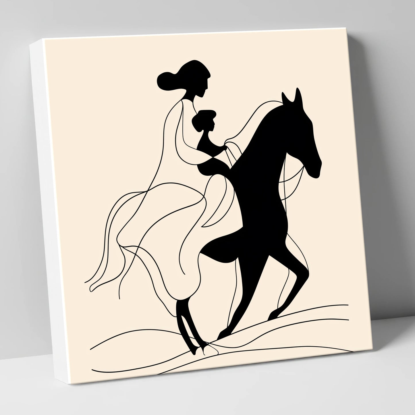 A Shared Journey horse & rider canvas wall art