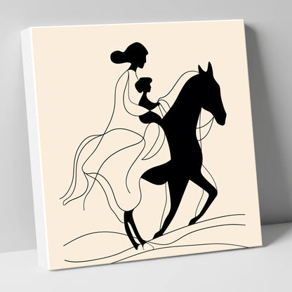 A Shared Journey horse & rider canvas wall art