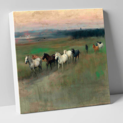 Distant Horizon Herd wild horses canvas wall art