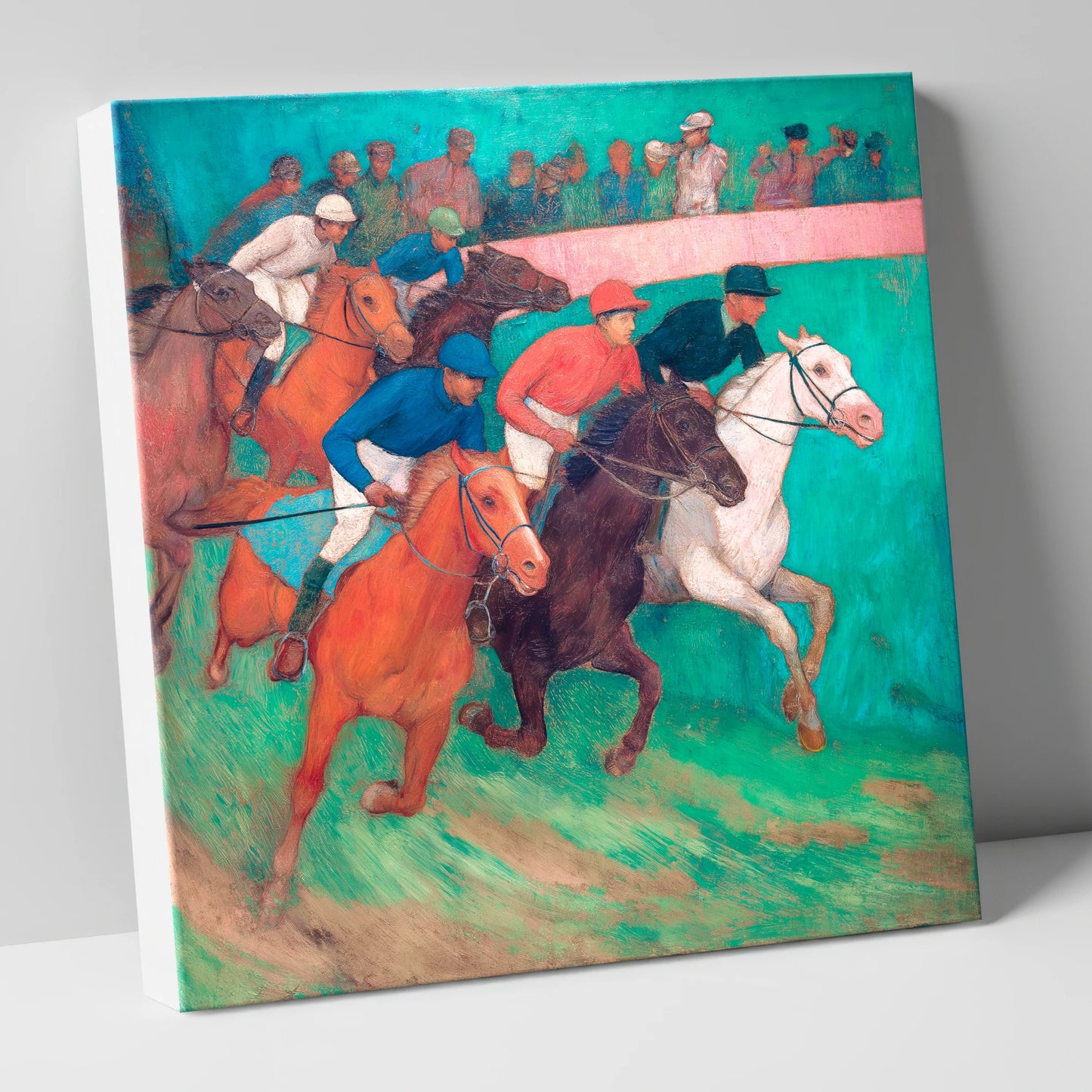 The Vibrant Furlong racing horse canvas wall art