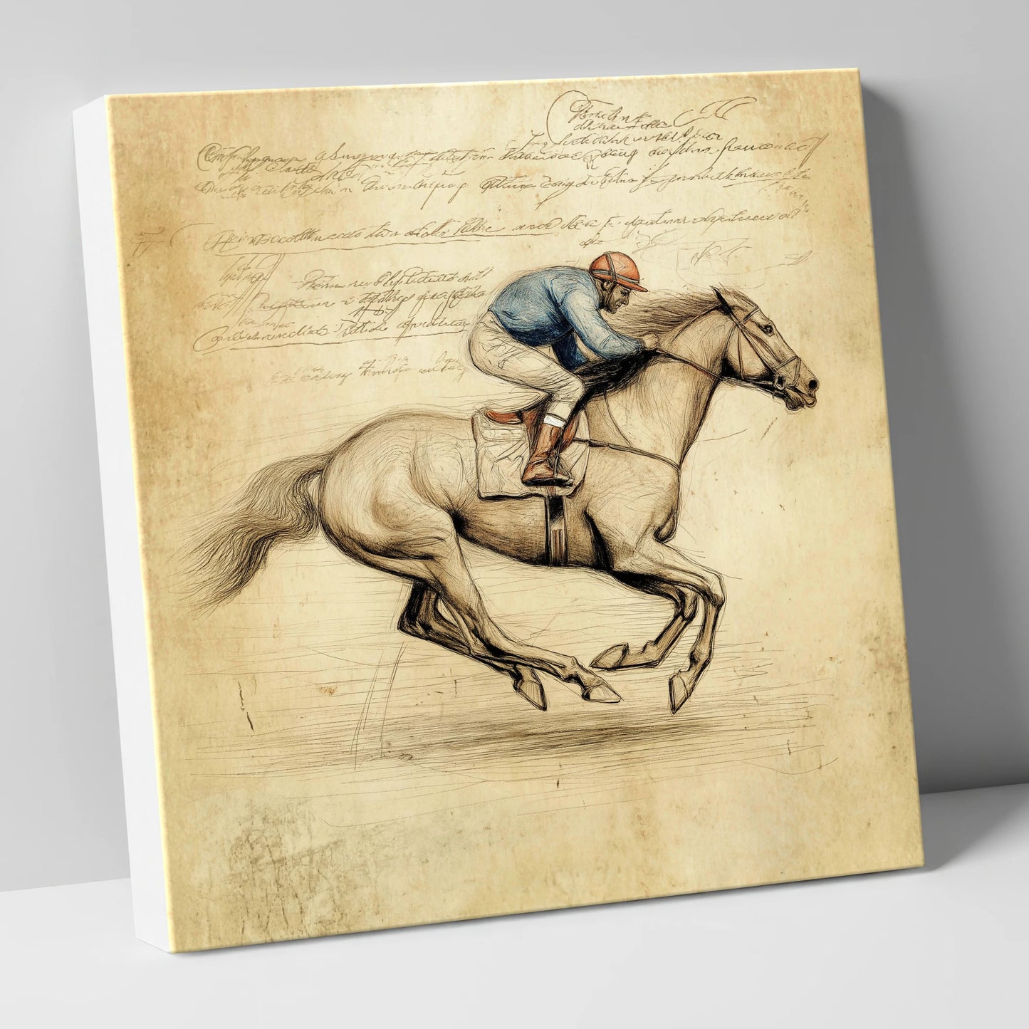 Vintage Racing Study racing horse canvas wall art