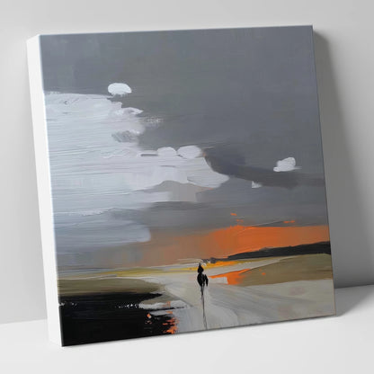 Into the Amber Dusk horse landscape canvas wall art