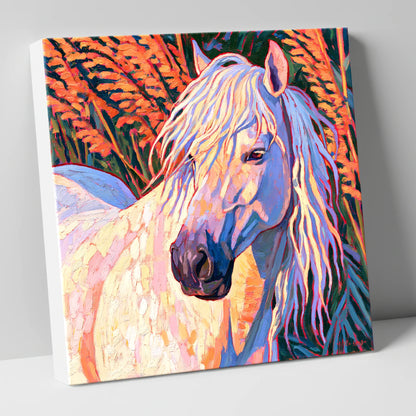 Vibrant Grey Horse Portrait horse breed canvas wall art