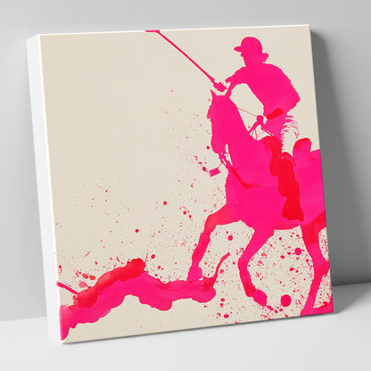 Vibrant Polo Strike polo horse canvas wall art