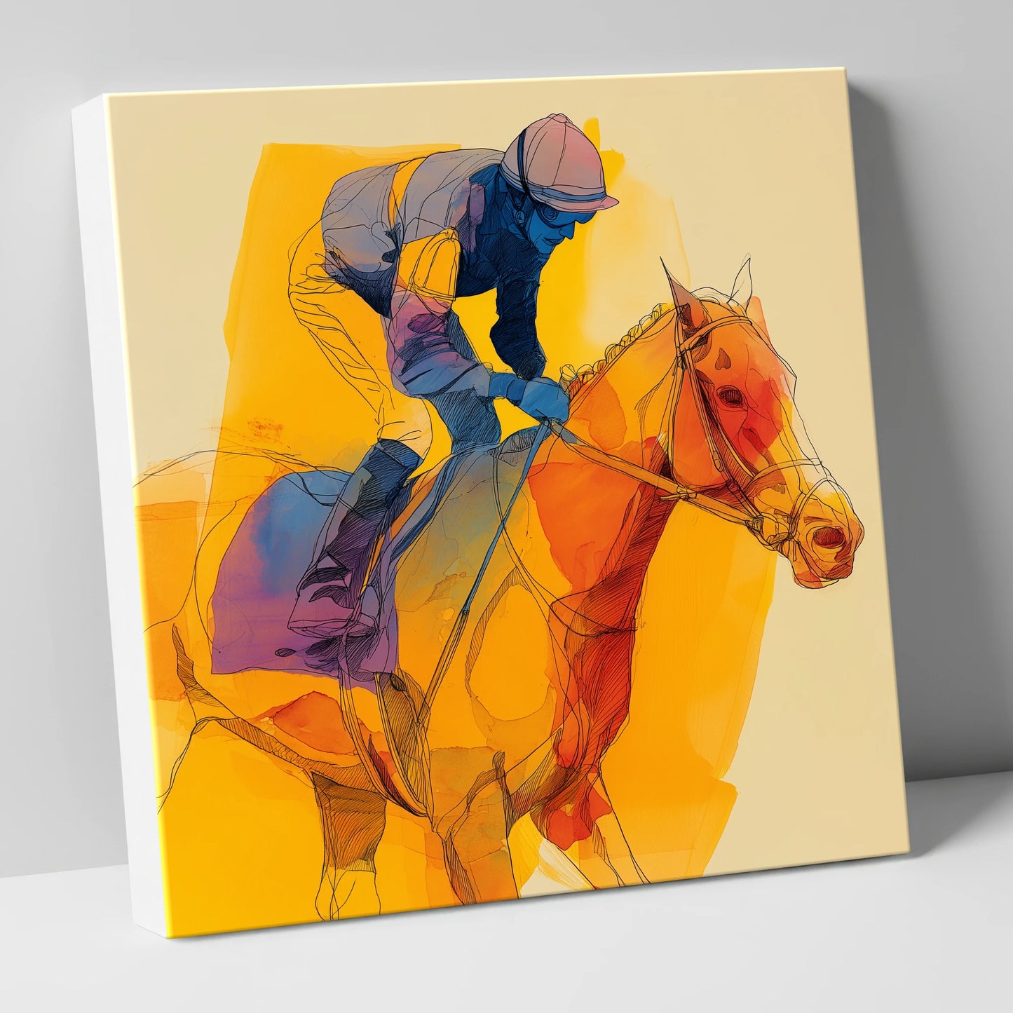The Final Furlong racing horse canvas wall art