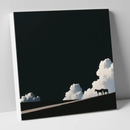 Beneath an Obsidian Sky horse landscape canvas wall art