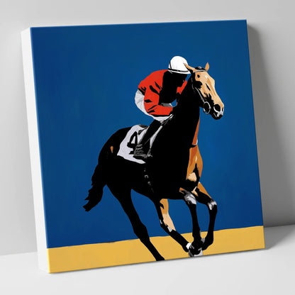 Gallop in Scarlet racing horse canvas wall art
