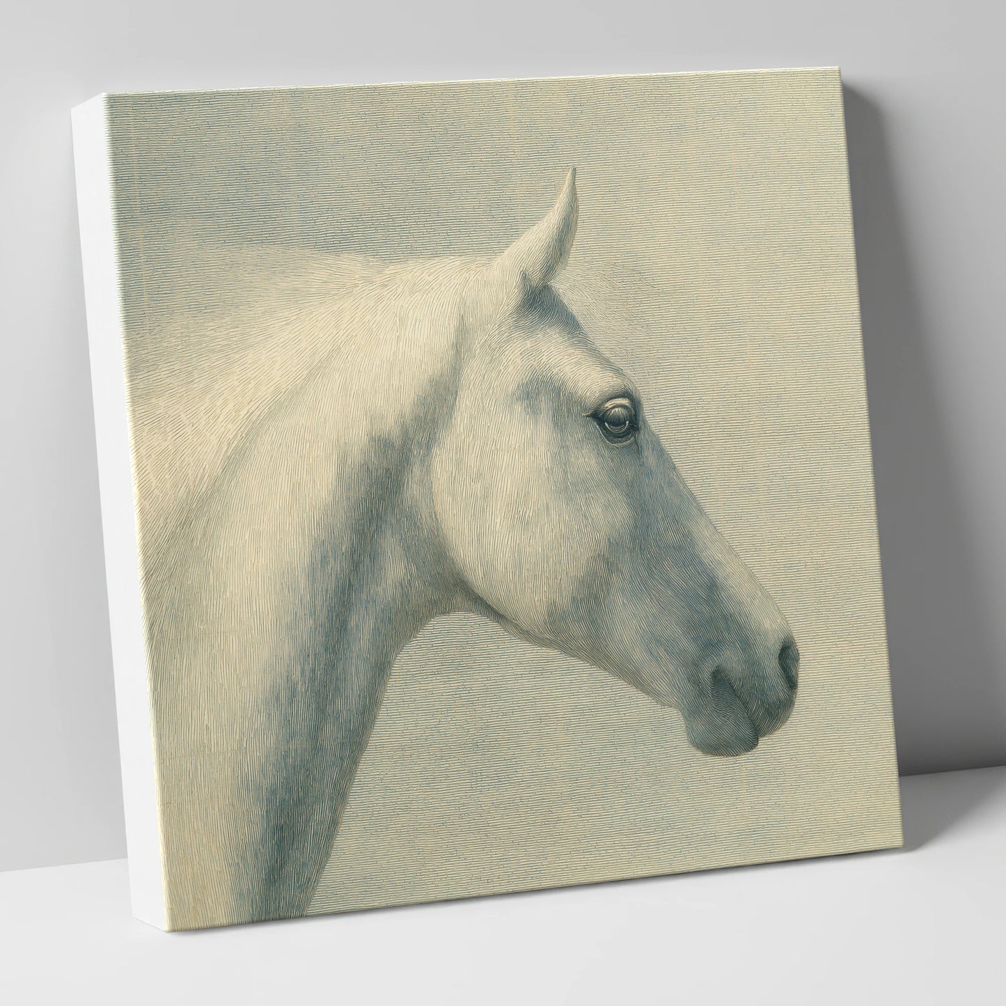Classic Grey Profile horse breed canvas wall art