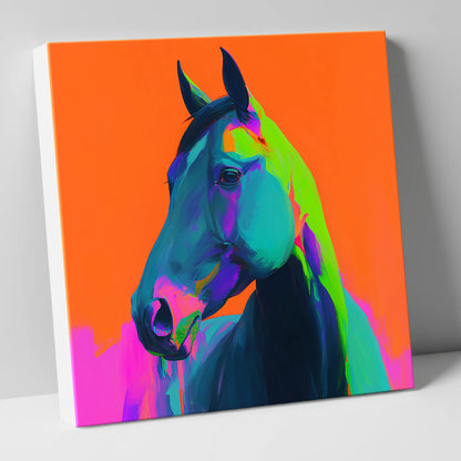 Electric Equine Spirit horse portrait canvas wall art