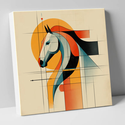 Structured Equine Harmony horse portrait canvas wall art