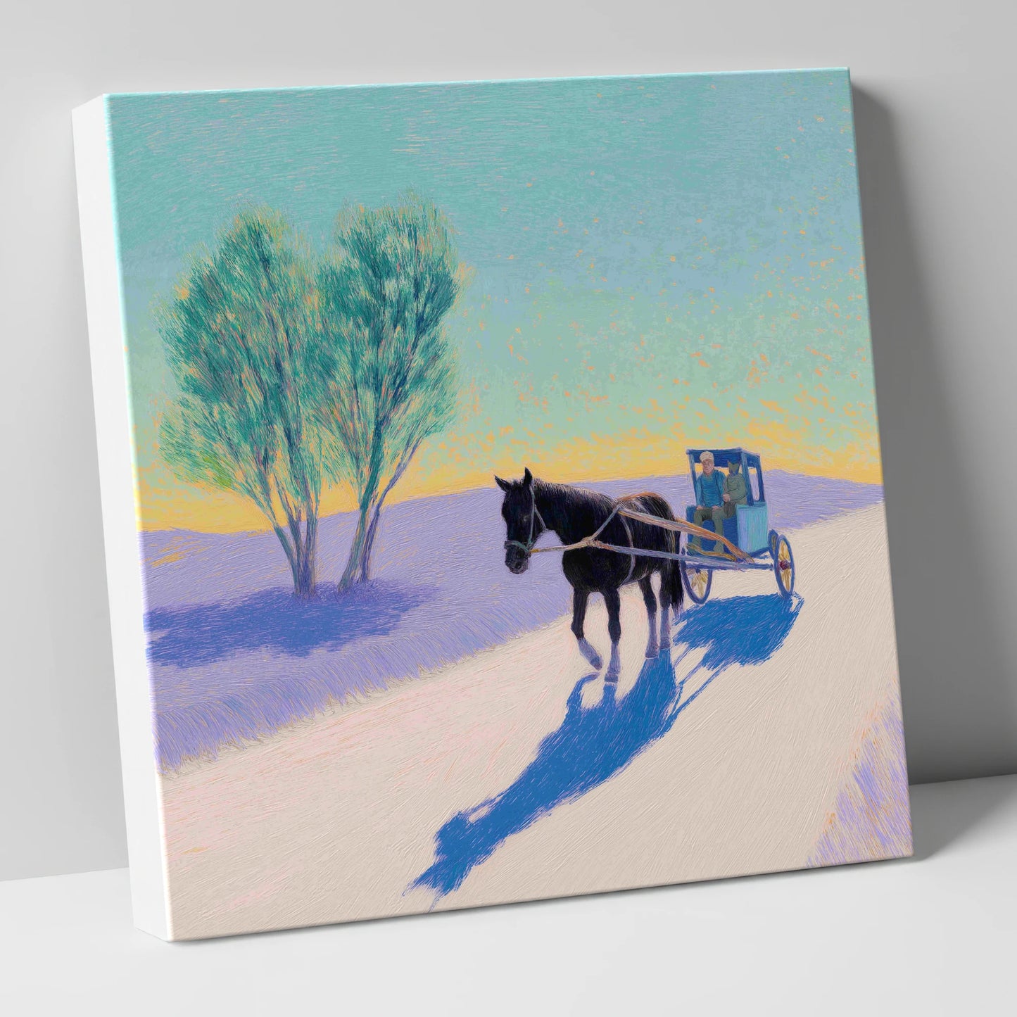 Journey in Lavender Light working horse canvas wall art