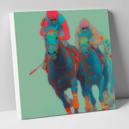 Electric Furlong racing horse canvas wall art