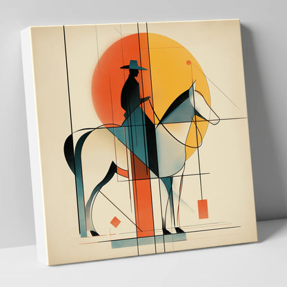 Structured Western Horizon western horse canvas wall art