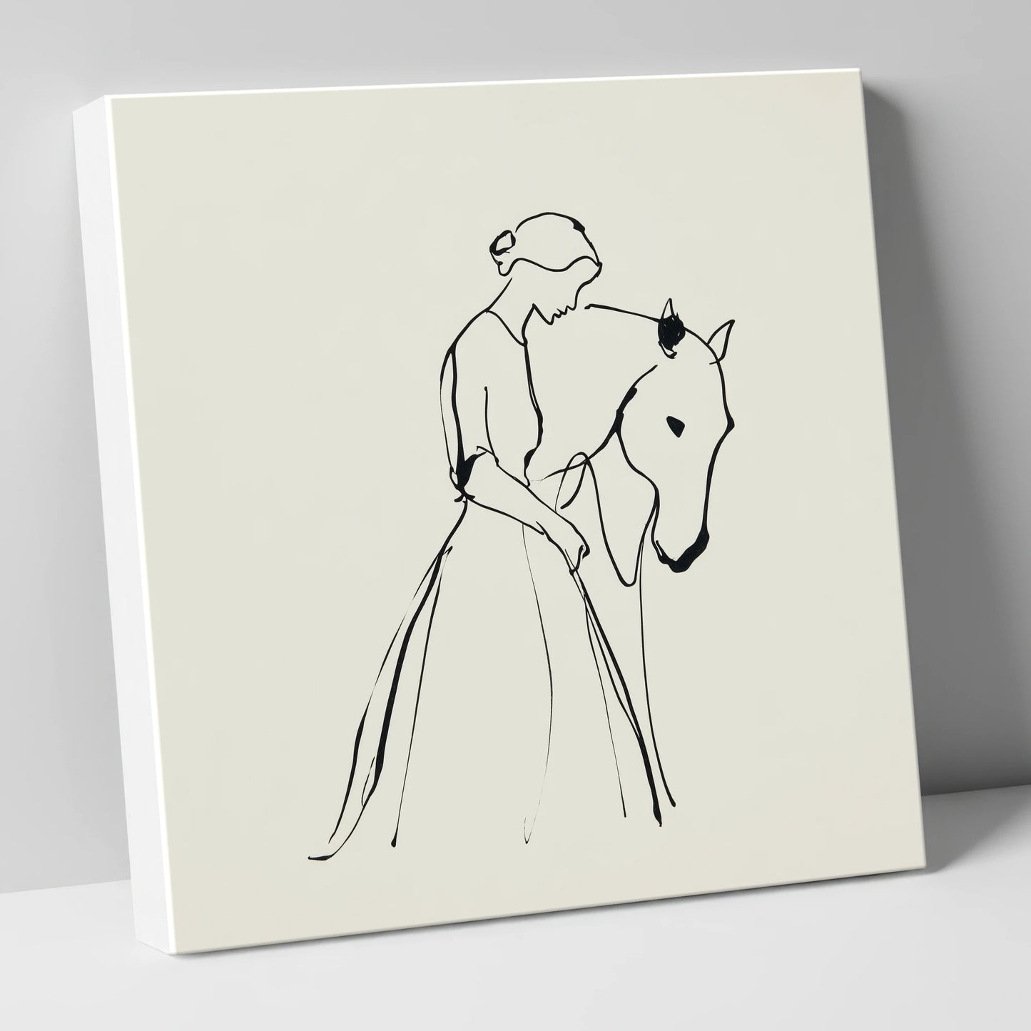 Elegant Connection horse & rider canvas wall art