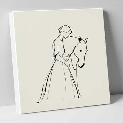 Elegant Connection horse & rider canvas wall art