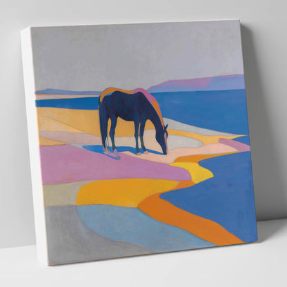 Vivid Equine Horizon horse landscape canvas wall art