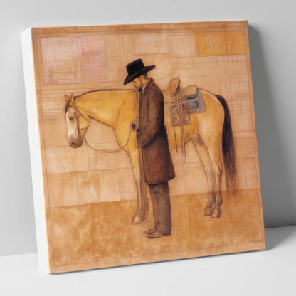 The Quiet Bond western horse canvas wall art