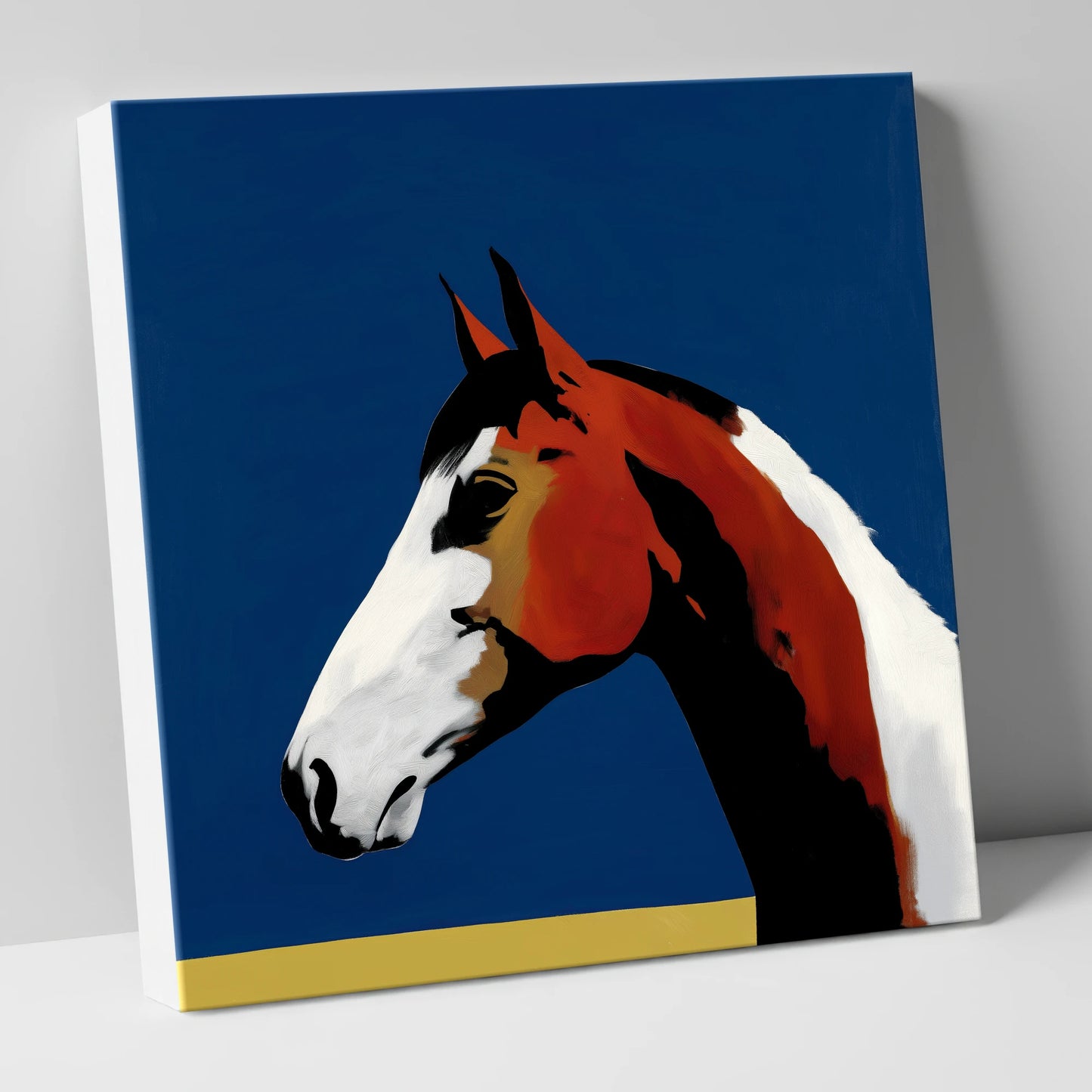 Vivid Profile in Azure horse portrait canvas wall art