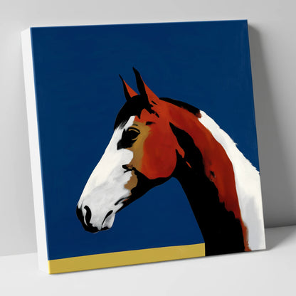 Vivid Profile in Azure horse portrait canvas wall art