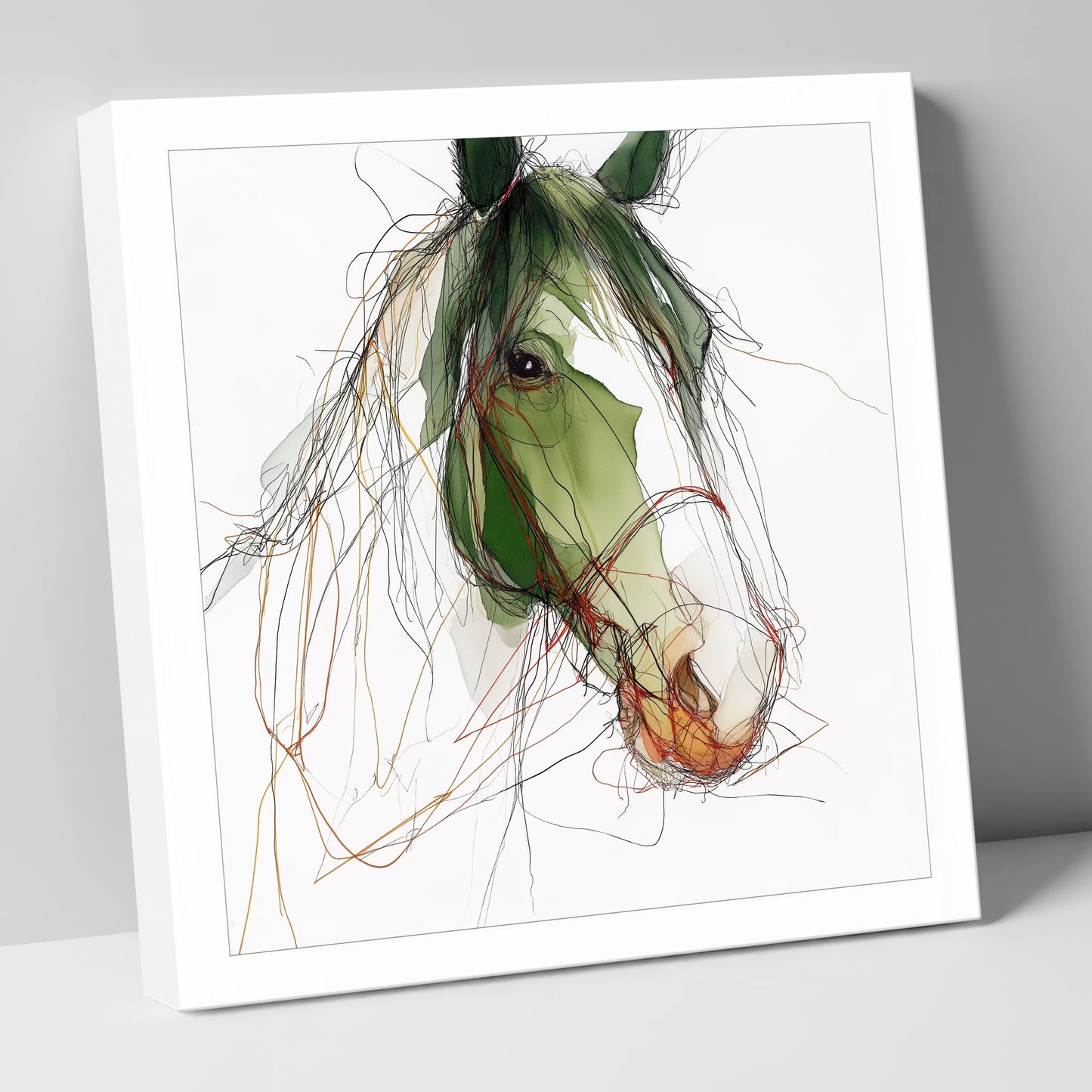 Verdant Equine Gaze horse breed canvas wall art