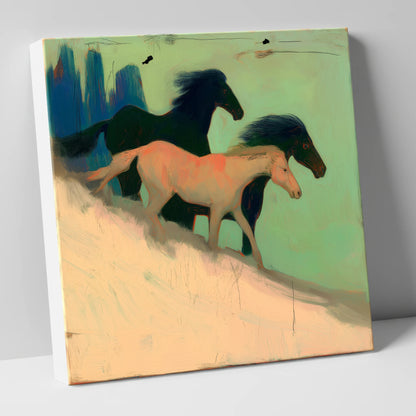 Shadows in the Sage wild horses canvas wall art
