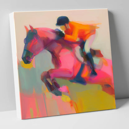 Vivid Ascent show jumping horse canvas wall art