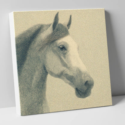 Noble Engraved Profile horse breed canvas wall art