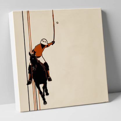 The Perfect Strike polo horse canvas wall art