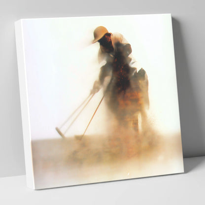 Suspended in Dust polo horse canvas wall art