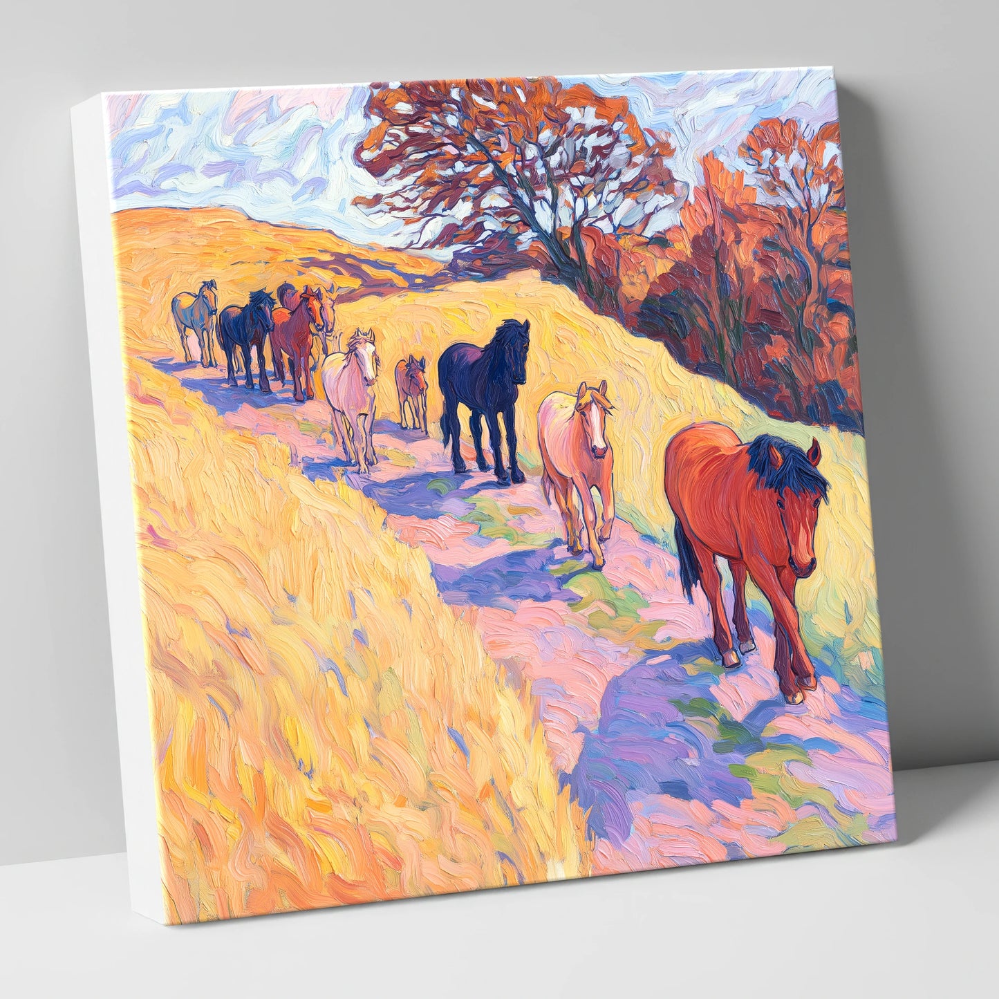 Homeward Bound Herd horse landscape canvas wall art