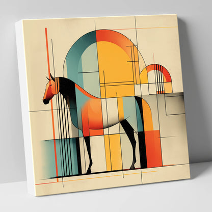 Structured Equine Harmony horse stable canvas wall art