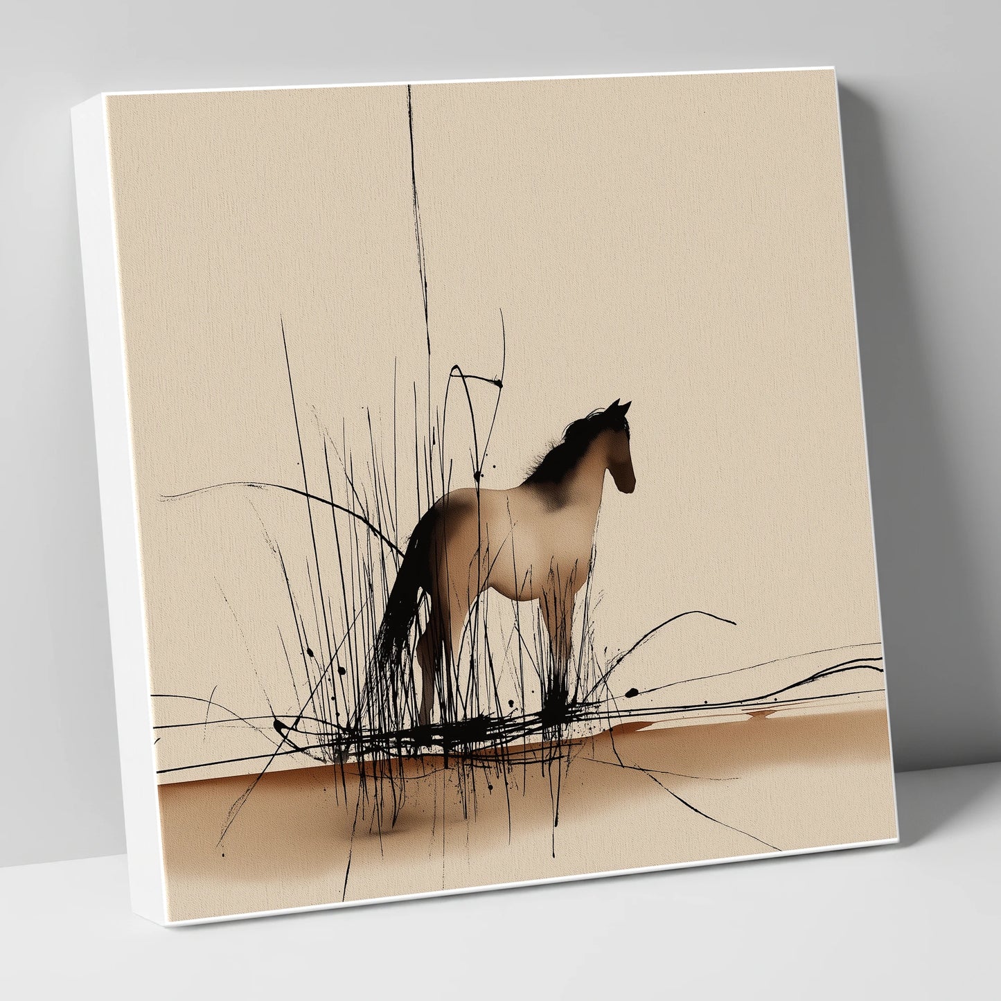 Sentinel of the Reeds wild horses canvas wall art