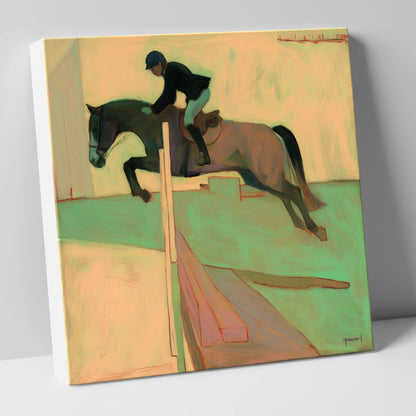 Flight and Form show jumping horse canvas wall art