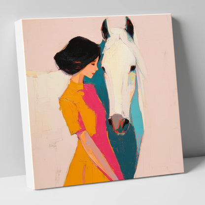 Vibrant Harmony horse & rider canvas wall art