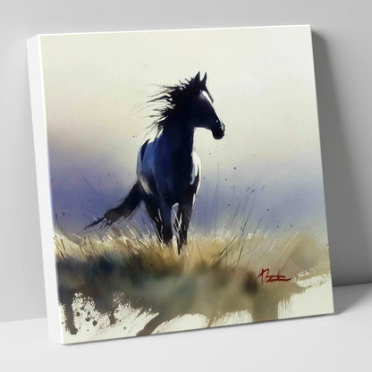 Into the Wind wild horses canvas wall art