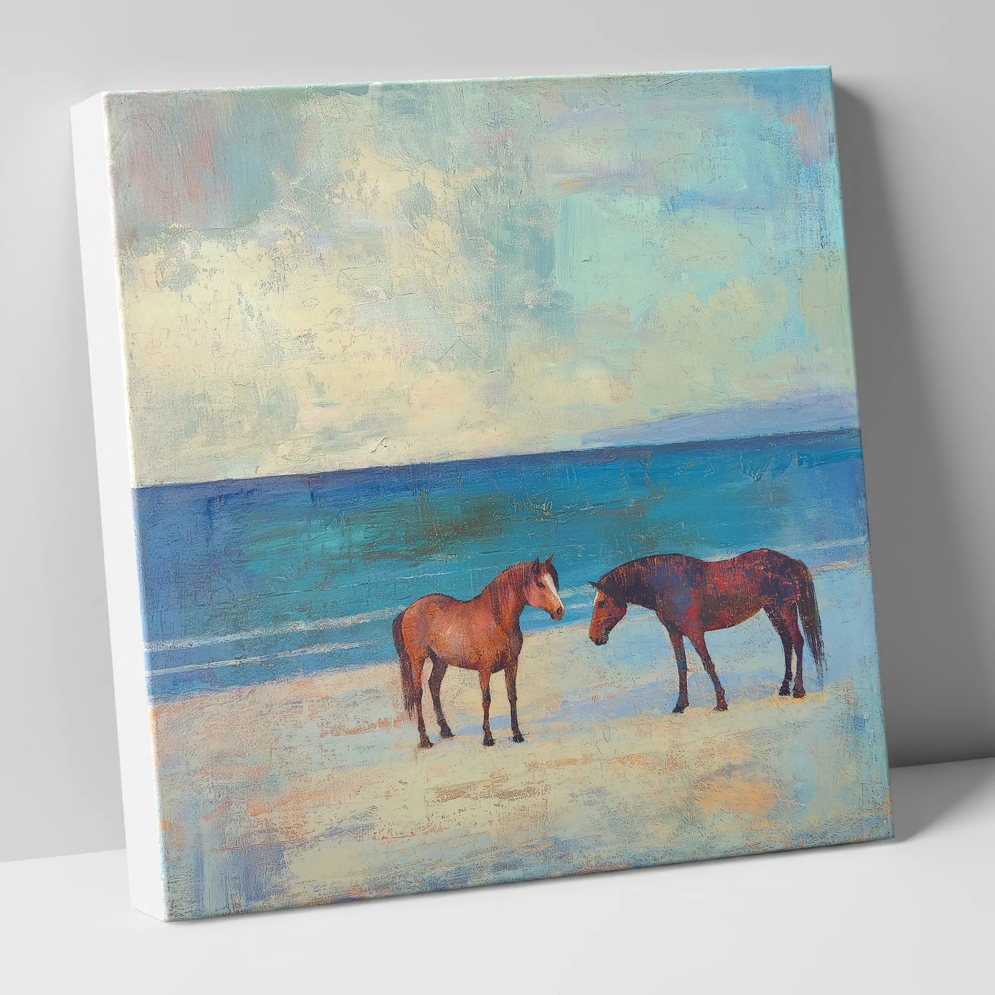 Shoreline Companions horse landscape canvas wall art