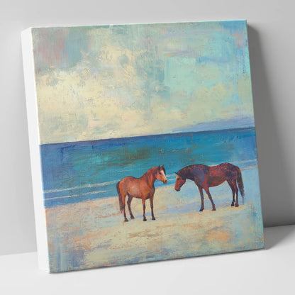 Shoreline Companions horse landscape canvas wall art
