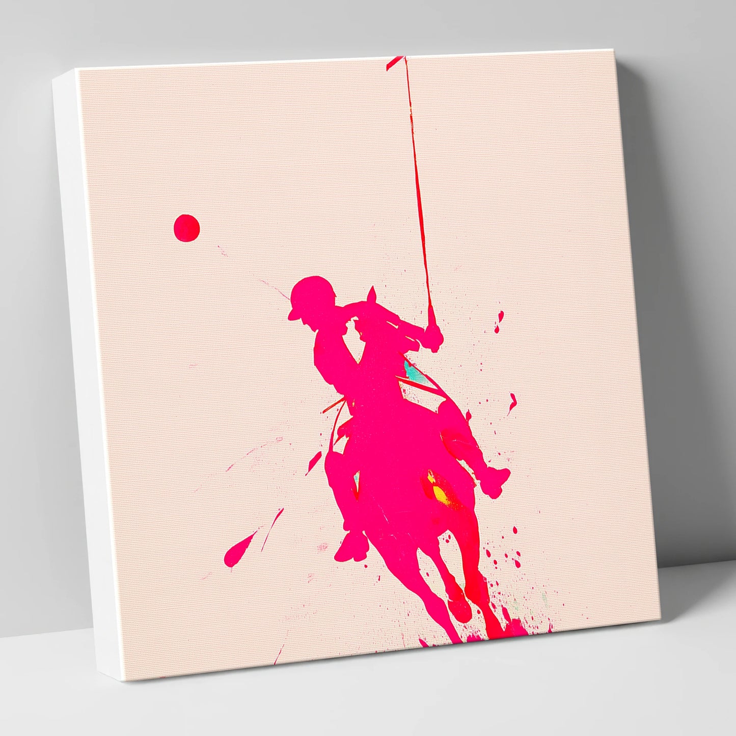 Vivid Polo Strike polo horse canvas wall art