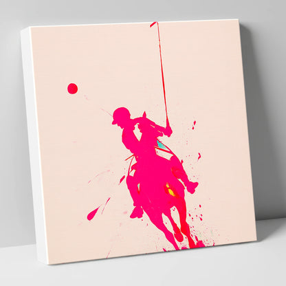 Vivid Polo Strike polo horse canvas wall art